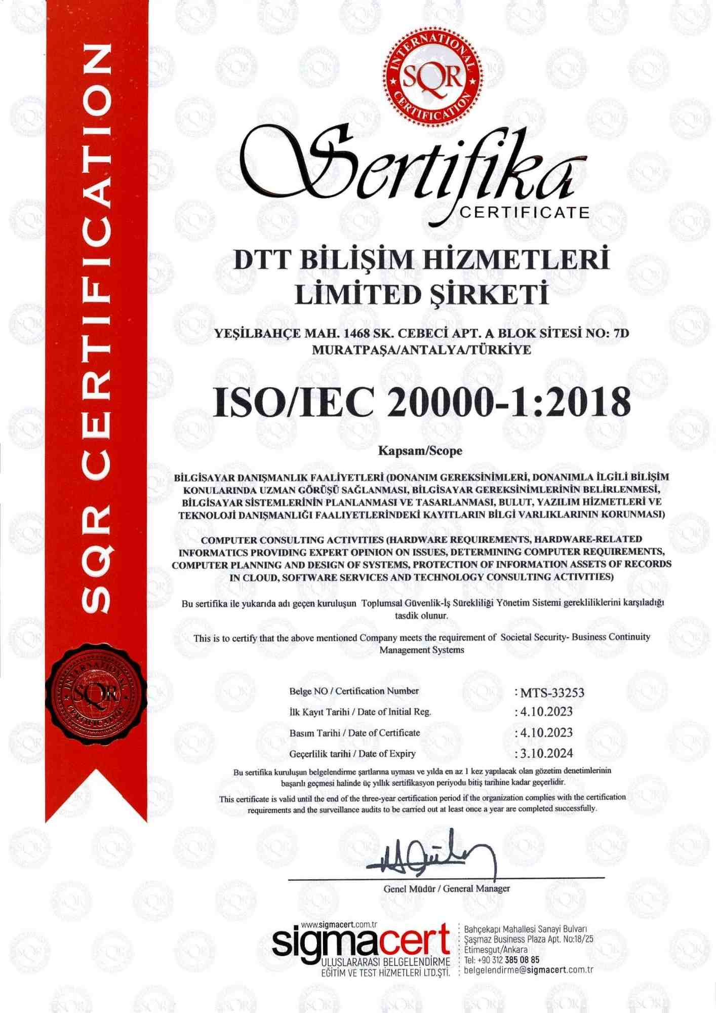 ISO 27001:2013 - Bilgi Güvenliği Yönetim Sistemi